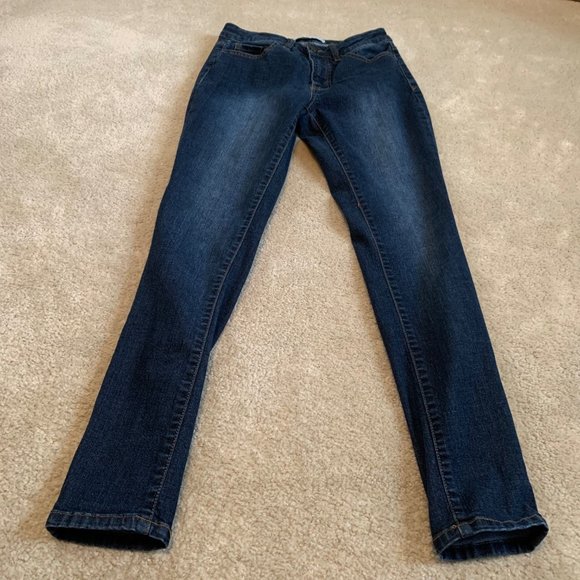 Halston Jeans Five Pocket Skinny Leg Dark Wash Size 2 - Picture 1 of 12